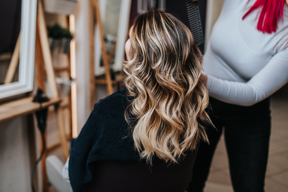 Woman With Beautiful Balayage Hairstyle Of Young Woman